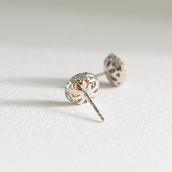 Pink Diamond Round Earrings