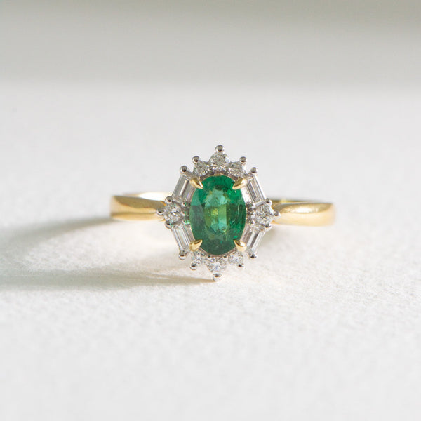 Emerald and Diamond Ring
