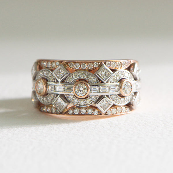Wide Diamond Dress Ring