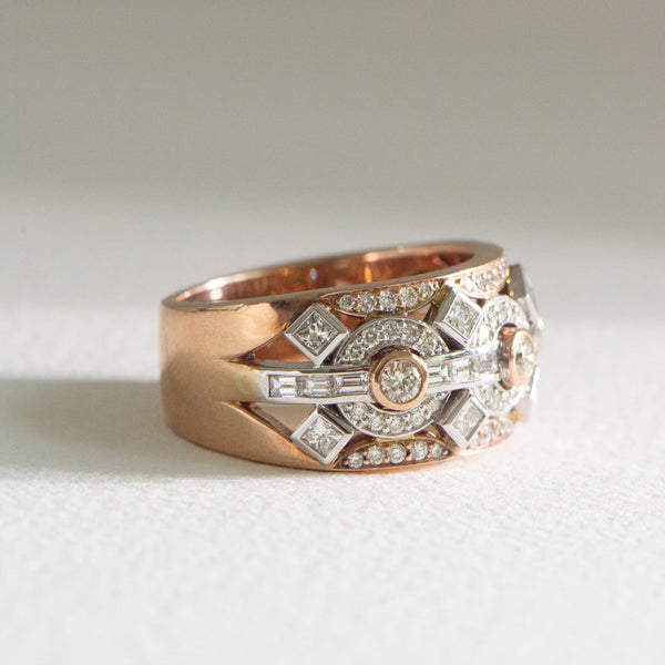 Wide Diamond Dress Ring
