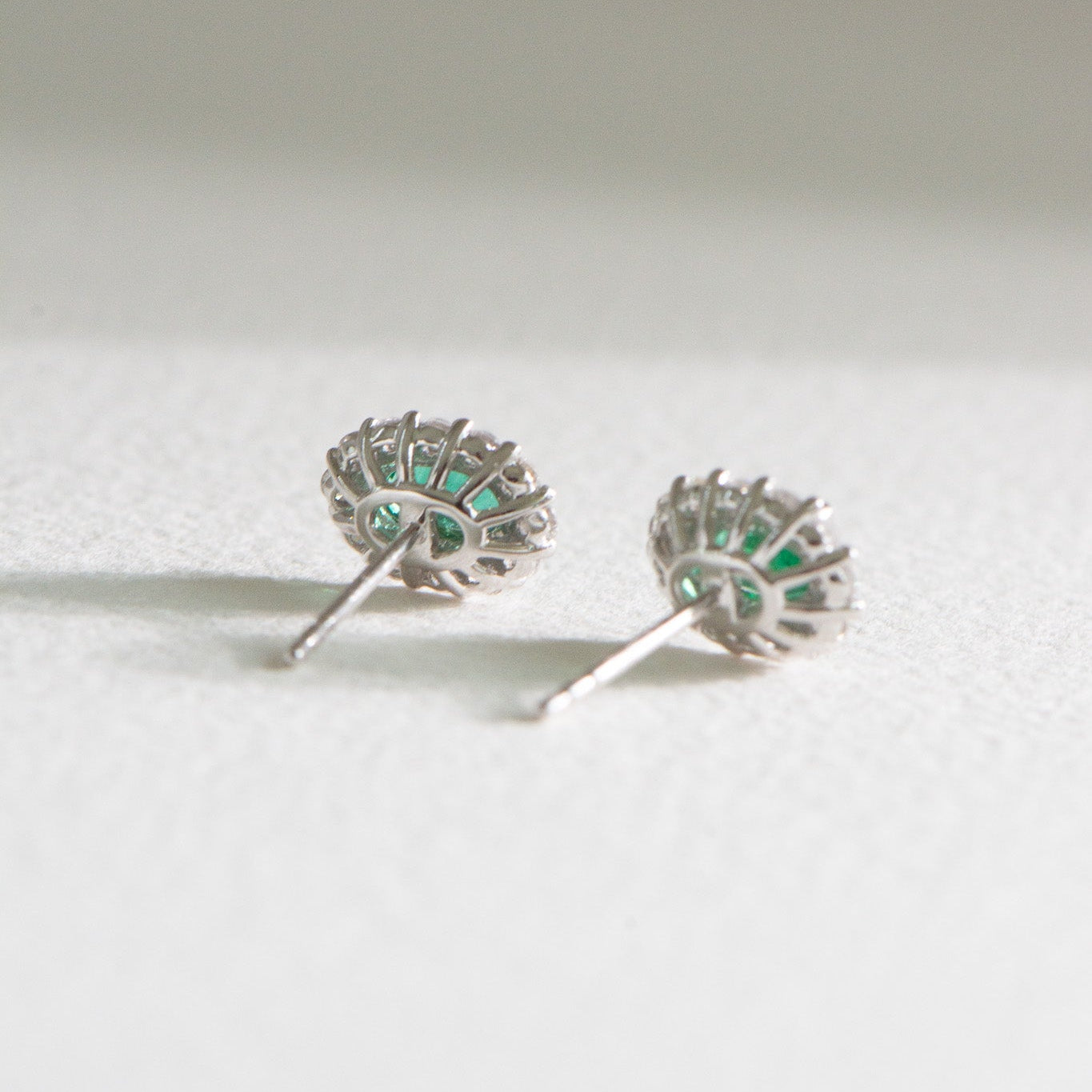 Emerald and Diamond Studs