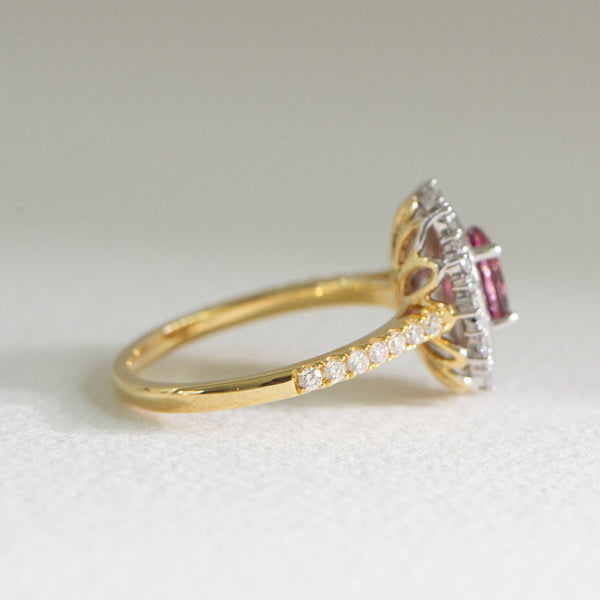 Pink Tourmaline and Diamond Ring