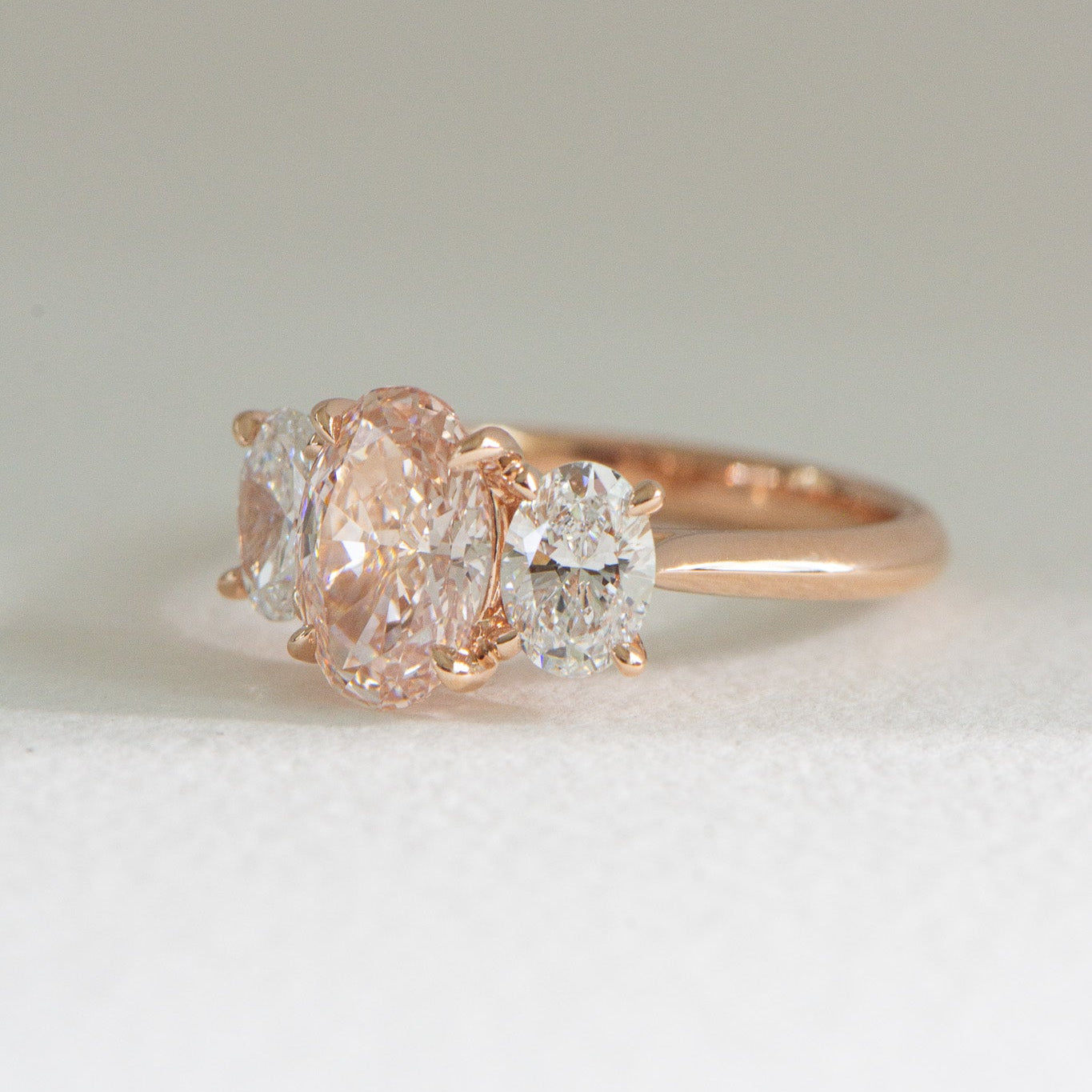 Mia | 2.8ct Pink Oval Lab Diamond Engagement Ring