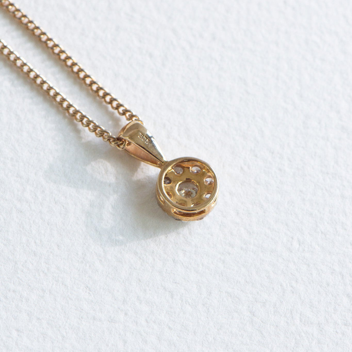 Natural Diamond Cluster Pendant Yellow Gold 0.50ct