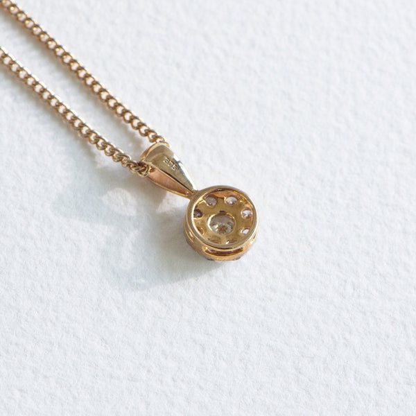 Natural Diamond Cluster Pendant Yellow Gold 0.50ct