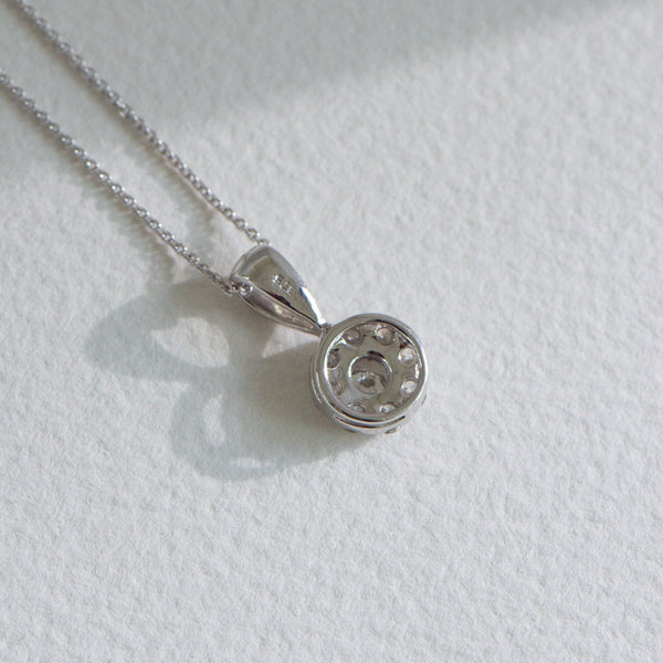 Natural Diamond Cluster Pendant White Gold 0.50ct