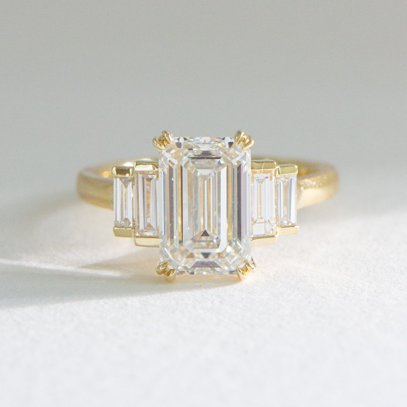 Orla | 3.55ct Emerald Cut Lab Diamond Engagement Ring
