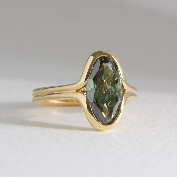 Everleigh | 3ct Green Moval Engagement Ring