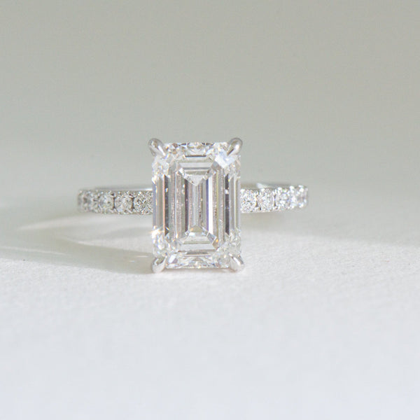 Edith | 4ct Emerald Cut Lab Diamond Engagement Ring