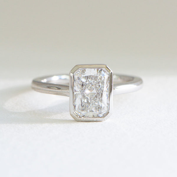 Sofia Bezel | 2ct Radiant Cut Lab Diamond Engagement Ring