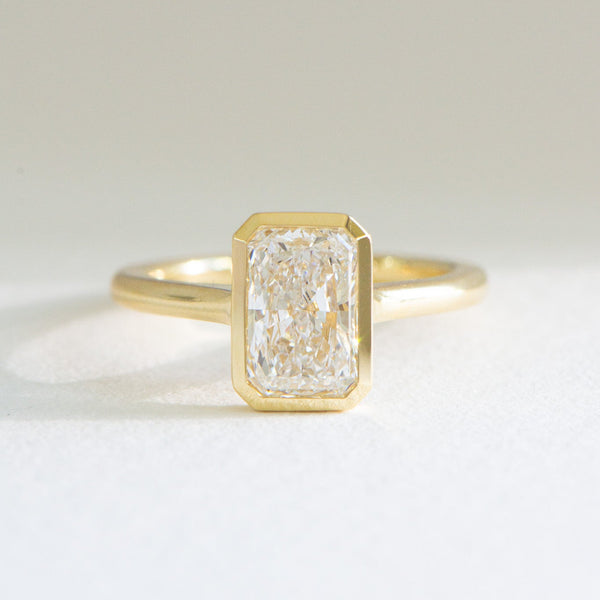 Bezel Sofia | 2ct Radiant Cut Lab Diamond Engagement Ring