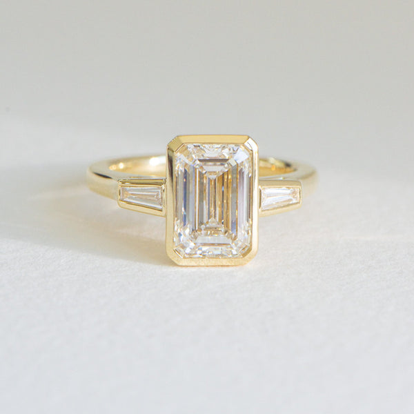 Athena | 3ct Emerald Cut Lab Diamond Engagement Ring