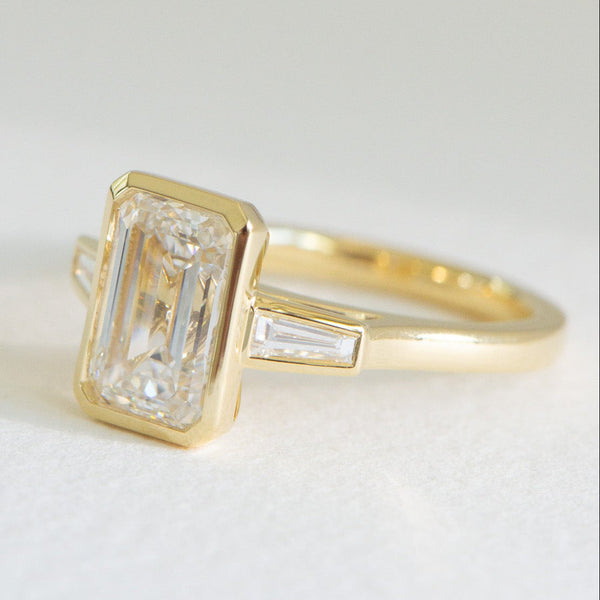 Athena | 3ct Emerald Cut Lab Diamond Engagement Ring