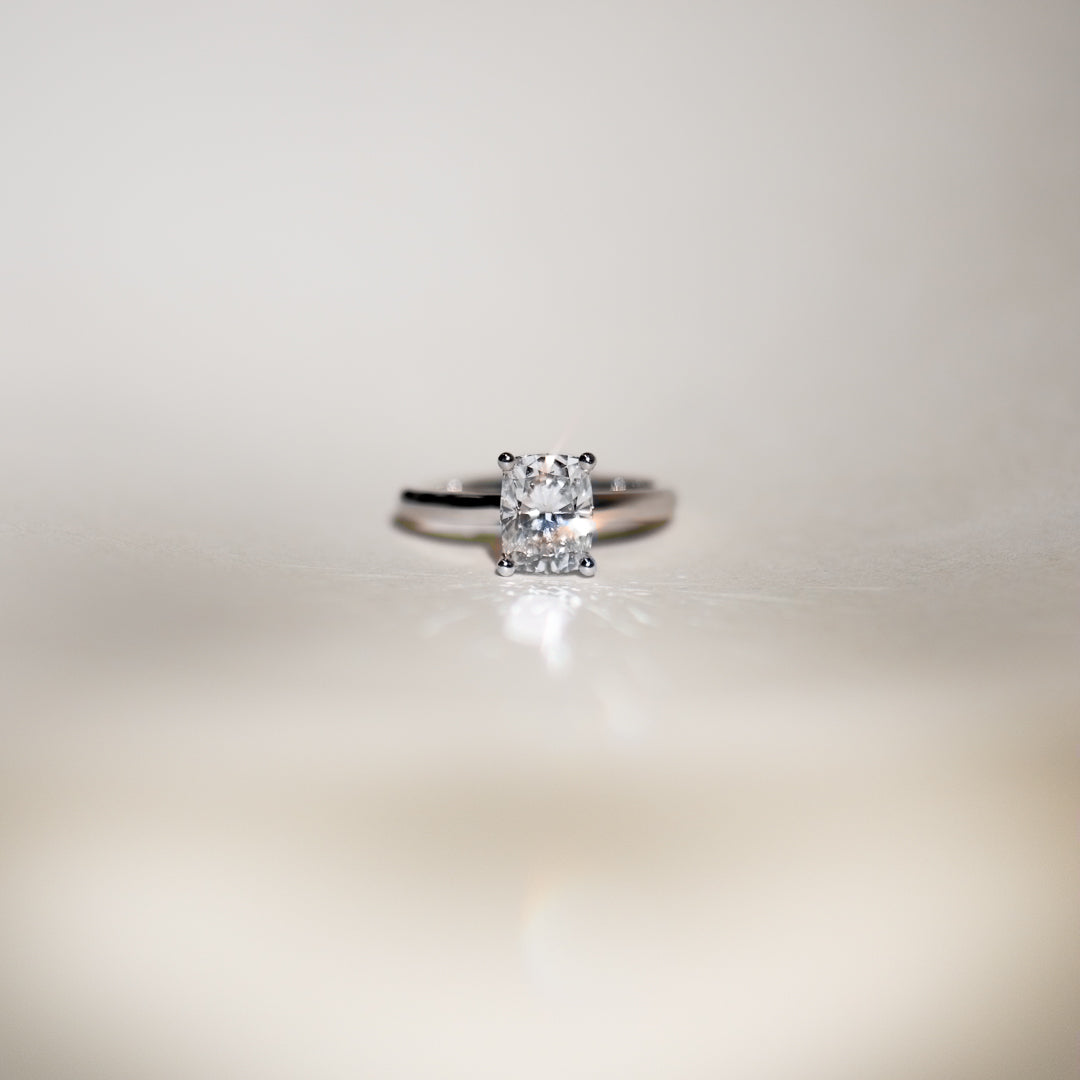Celine | Elongated Cushion Cut Solitaire Diamond Engagement Ring