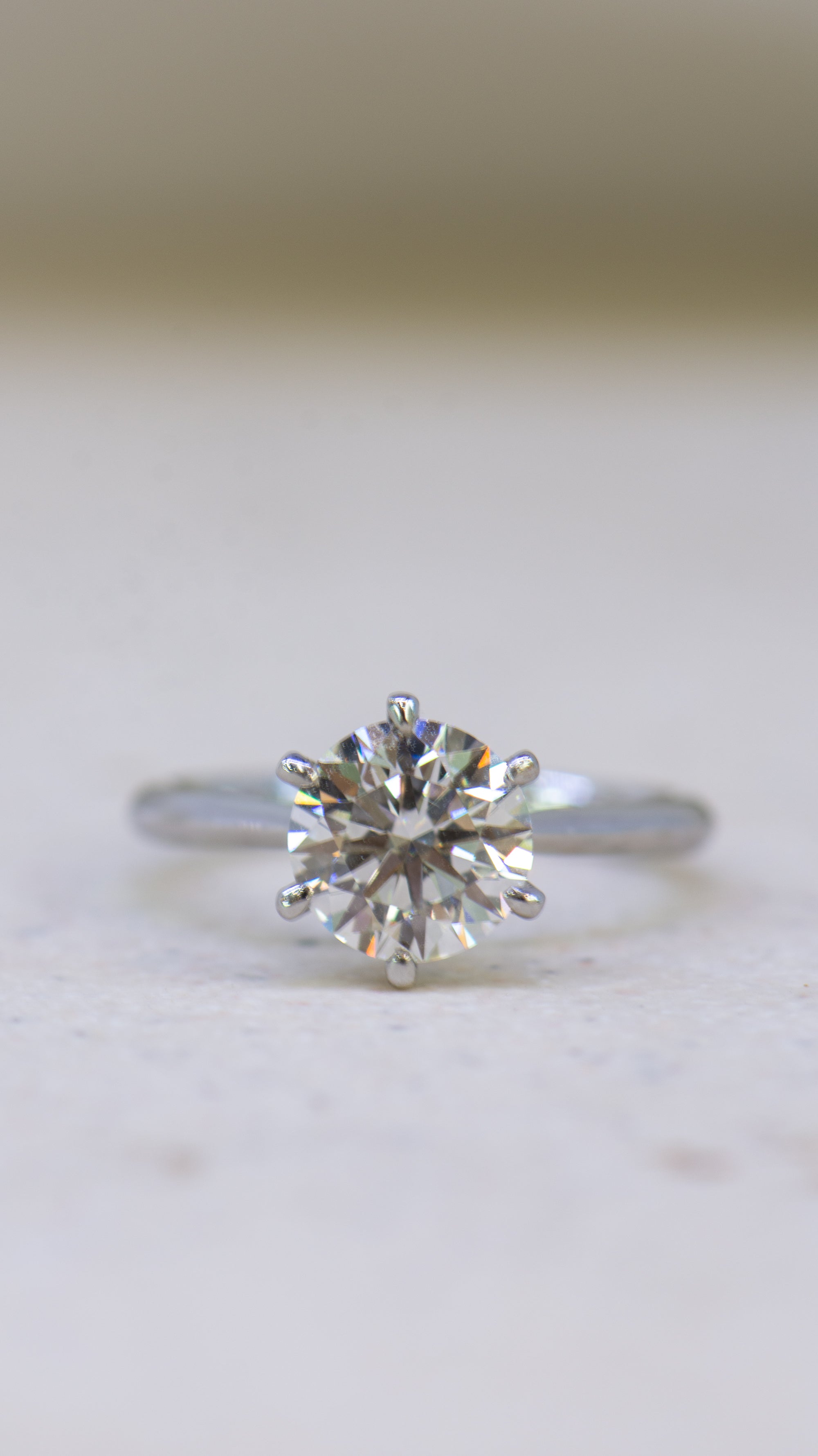3.01ct Created Dawn R2W | Round Brilliant Solitaire Diamond Engagement Ring - Six Prong