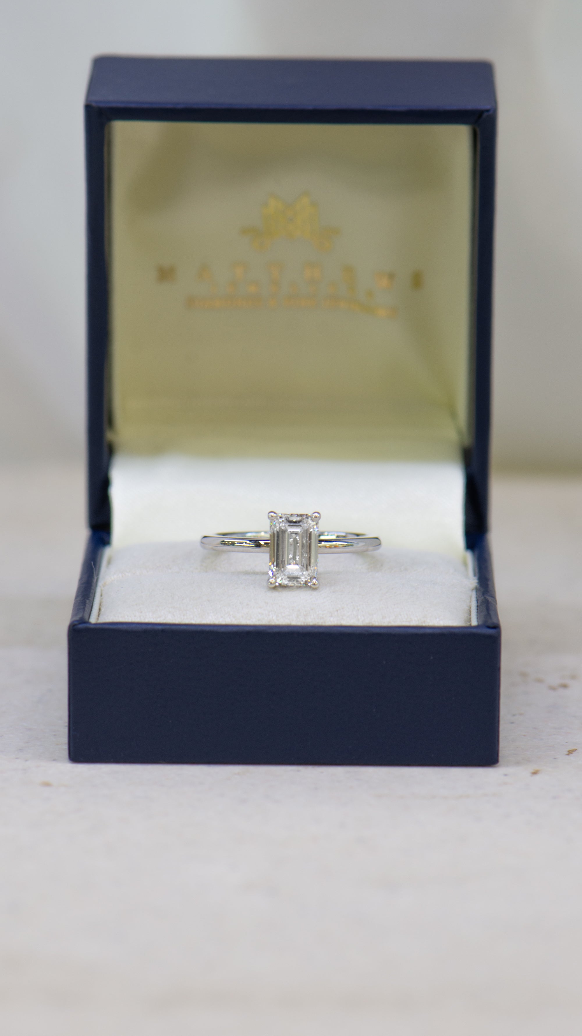 1.50ct Created Edith R2W | Emerald Cut Solitaire Diamond Engagement Ring