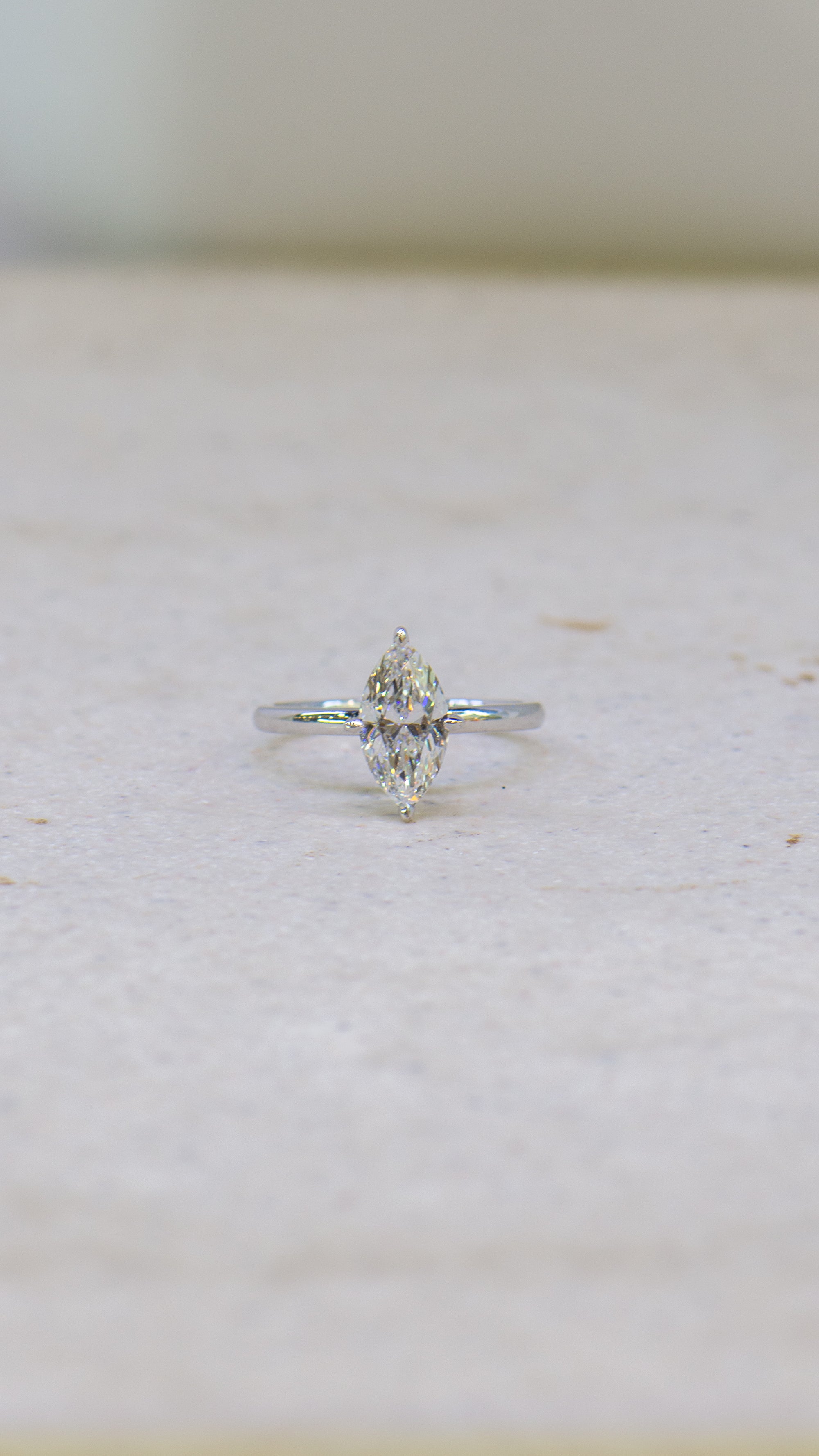 1.50ct Created Freya R2W | Marquise Cut Solitaire Diamond Engagement Ring