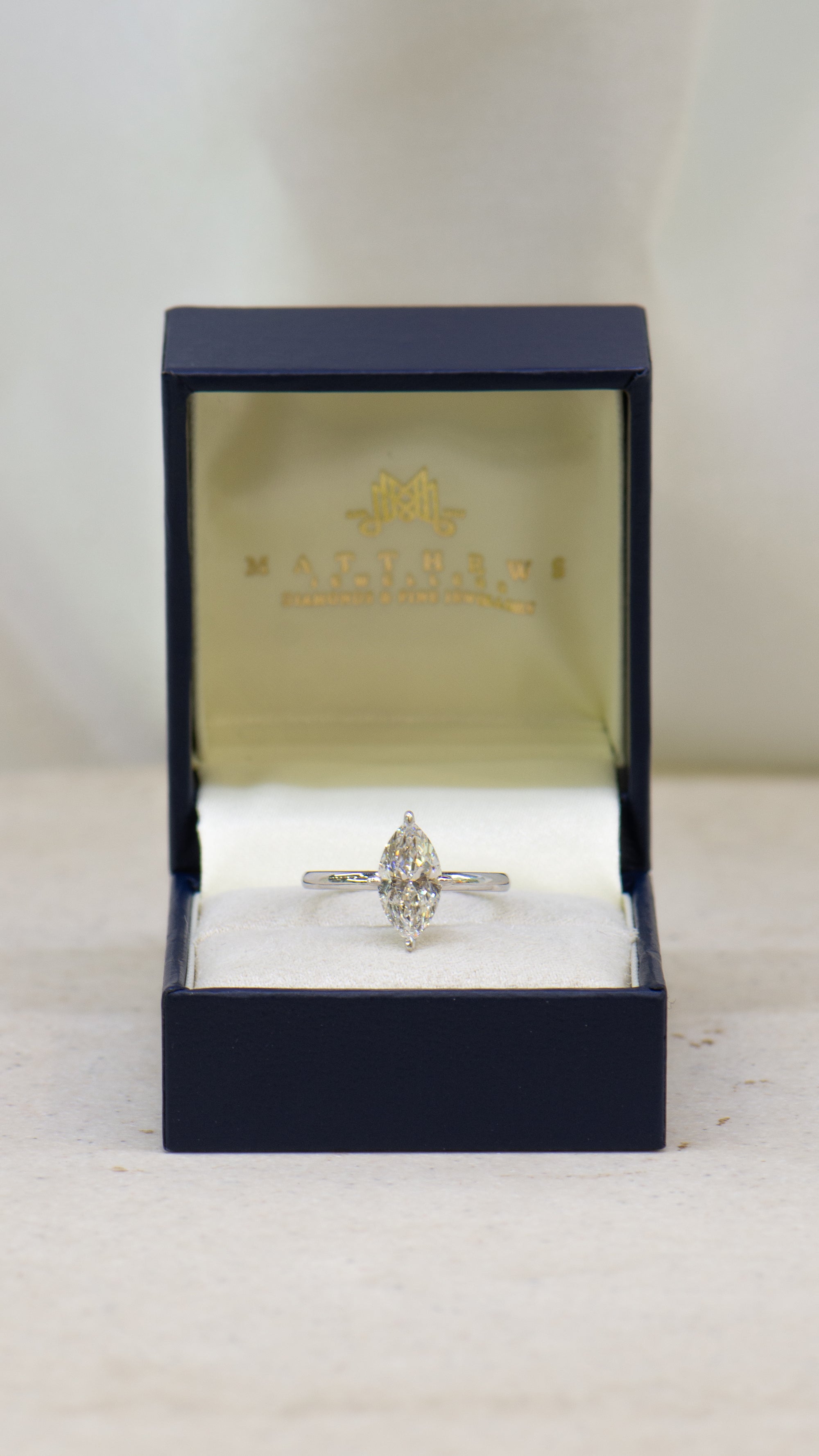 1.50ct Created Freya R2W | Marquise Cut Solitaire Diamond Engagement Ring