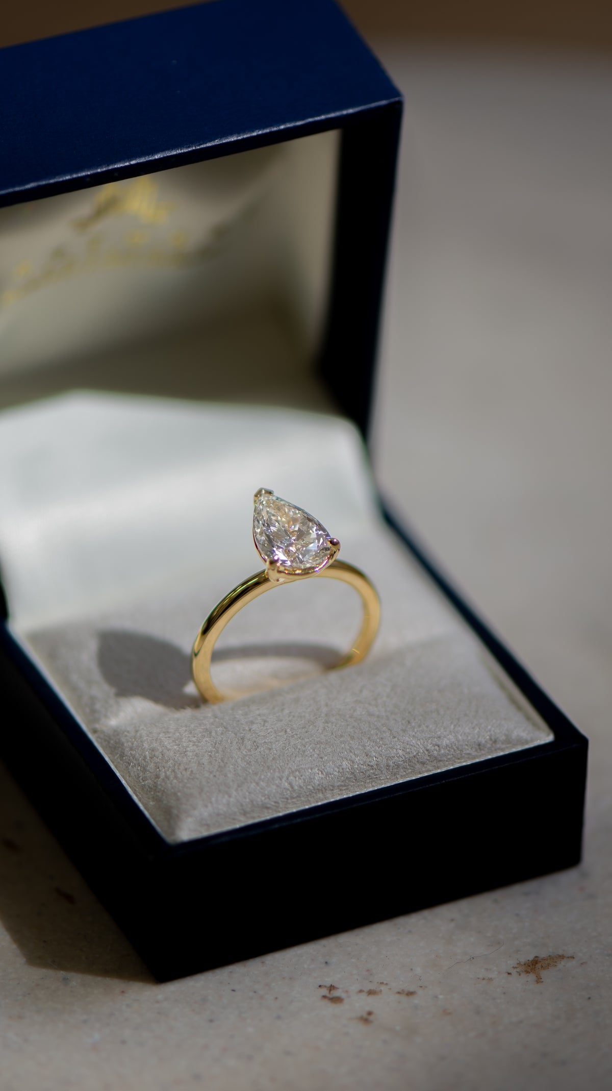 2.12ct Created Nora R2W | Pear Cut Solitaire Diamond Engagement Ring