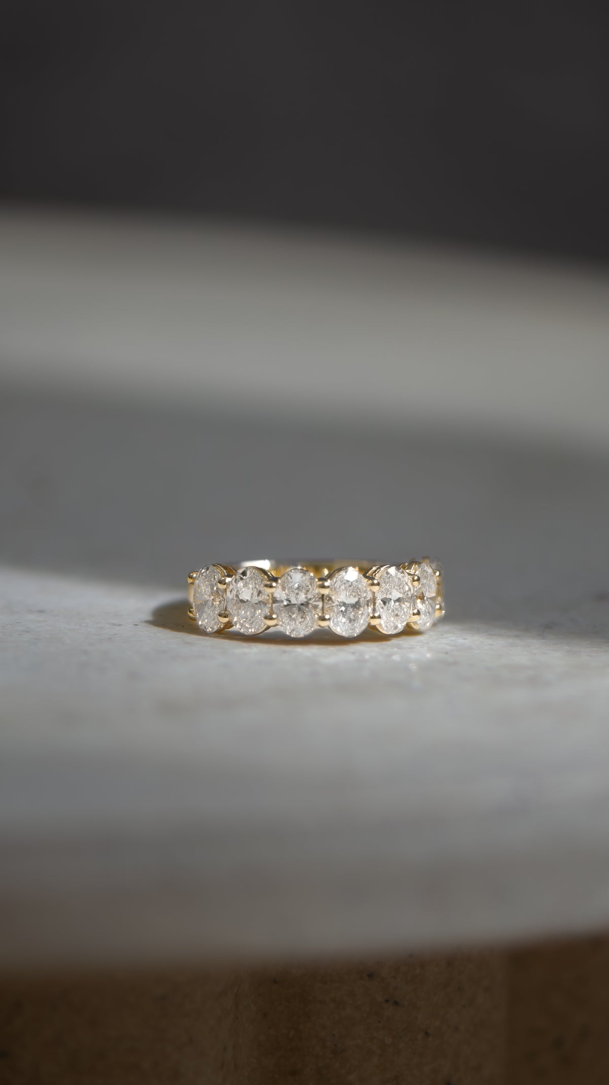 2.97ct Created Helena 7 Stone Wedding Ring R2W | Oval Cut Diamond Wedding Ring
