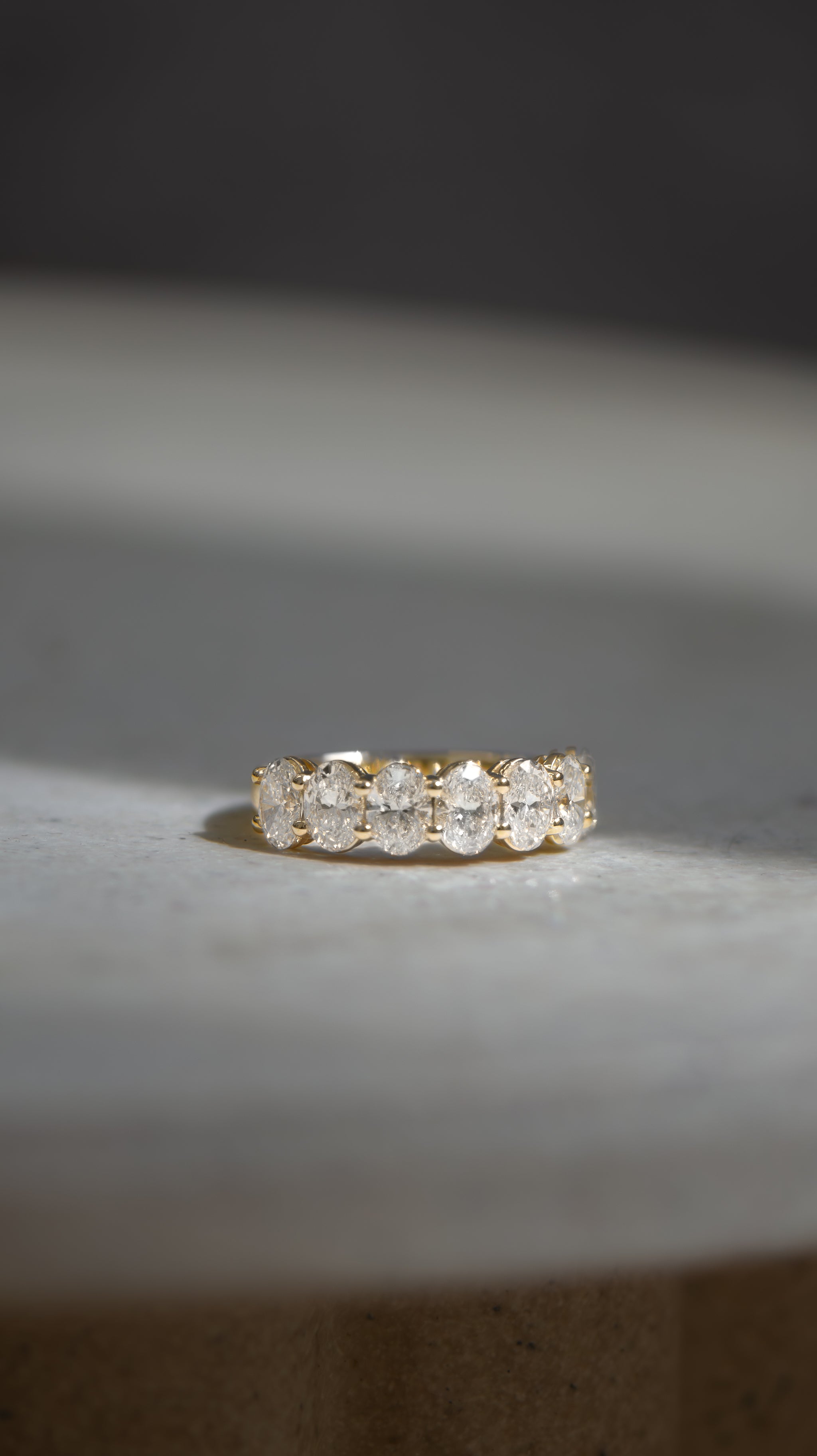 2.97ct Created Helena 7 Stone Wedding Ring | Oval Cut Diamond Wedding Ring