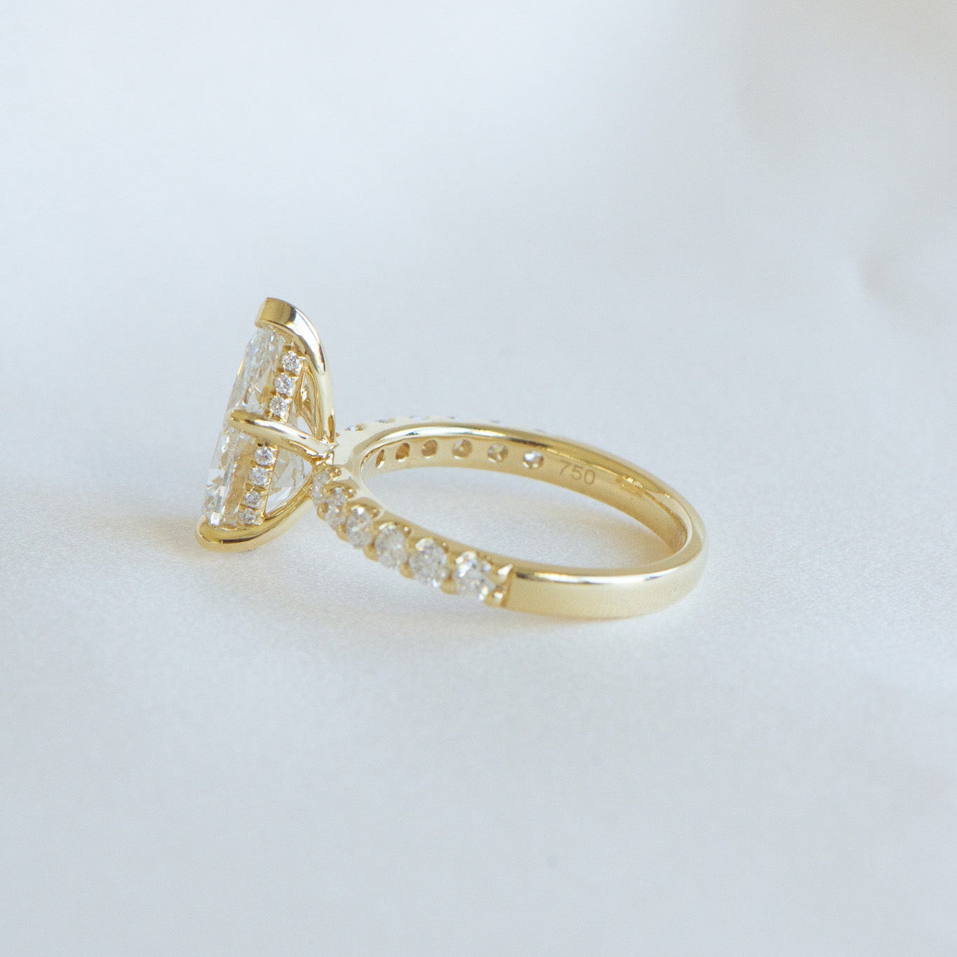 Nora | 3.02ct Pear Engagement Ring with Hidden Halo