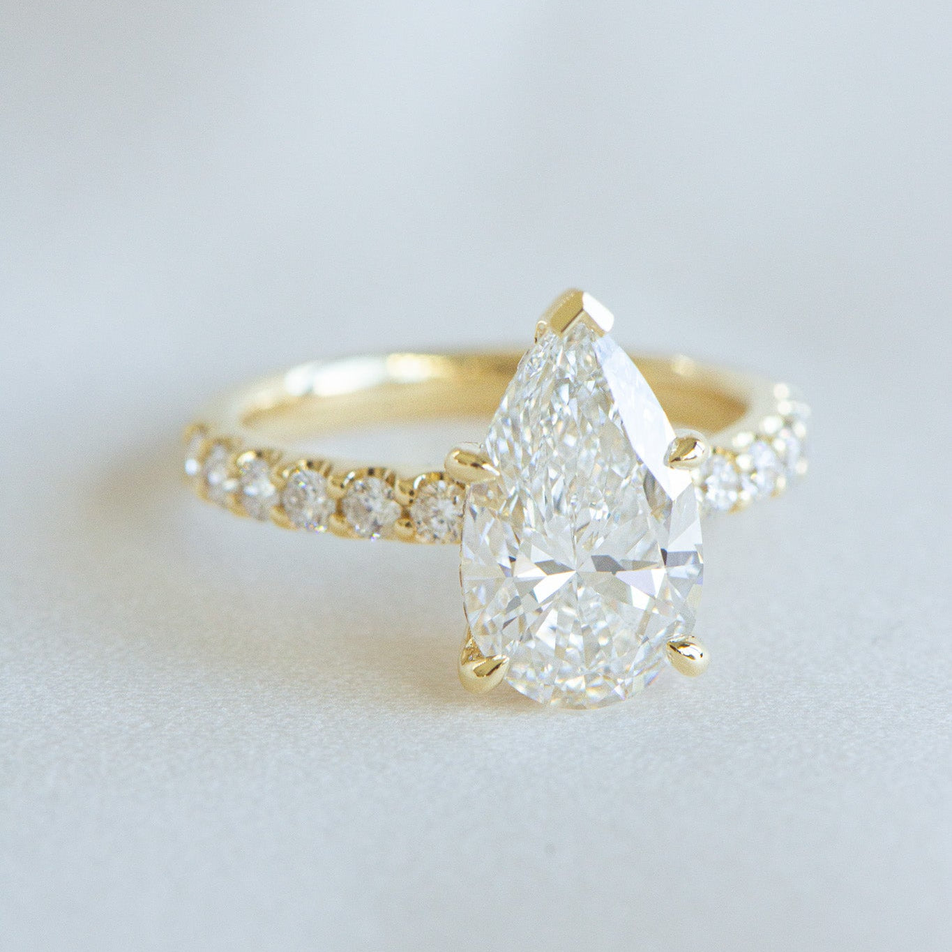 Nora | 3.02ct Pear Engagement Ring with Hidden Halo