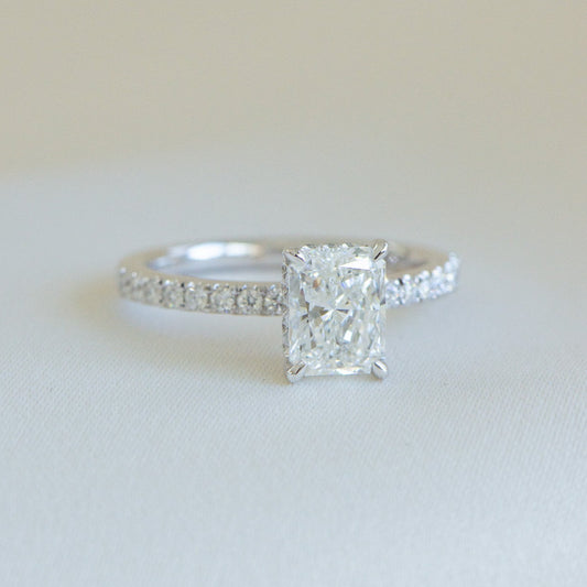 Heritage Sofia 1.50ct natural diamond hidden halo ring in 18k gold, Matthews Jewellers Newcastle
