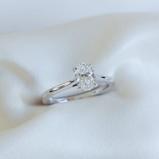 Heritage Helena 1.01ct natural diamond oval ring in 18k gold, Matthews Jewellers Newcastle