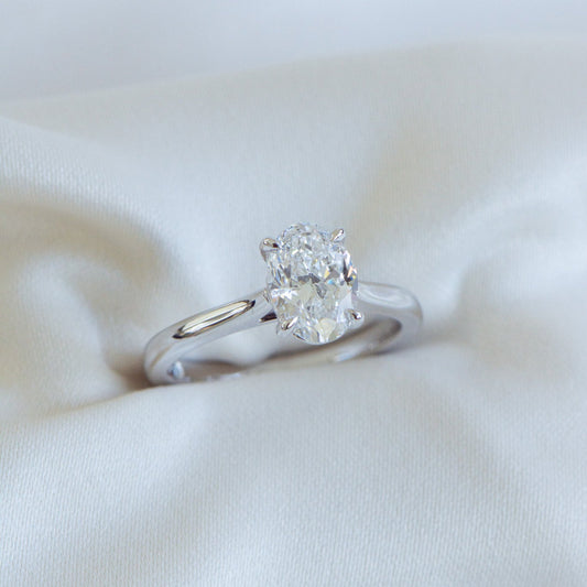 Heritage Helena 1.51ct natural diamond oval ring in 18k gold, Matthews Jewellers Newcastle