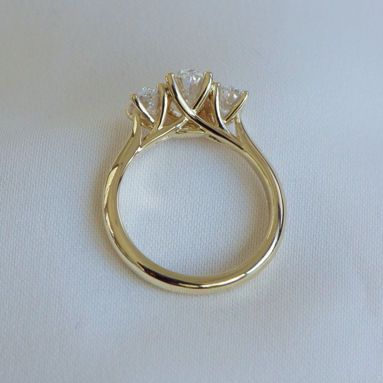 Heritage Mia | 2.17ct Natural Three Stone Oval Engagement Ring