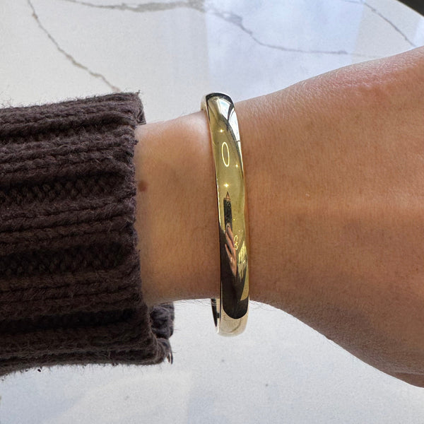 9ct Yellow Gold Silver Filled Bangle | 7.5mm