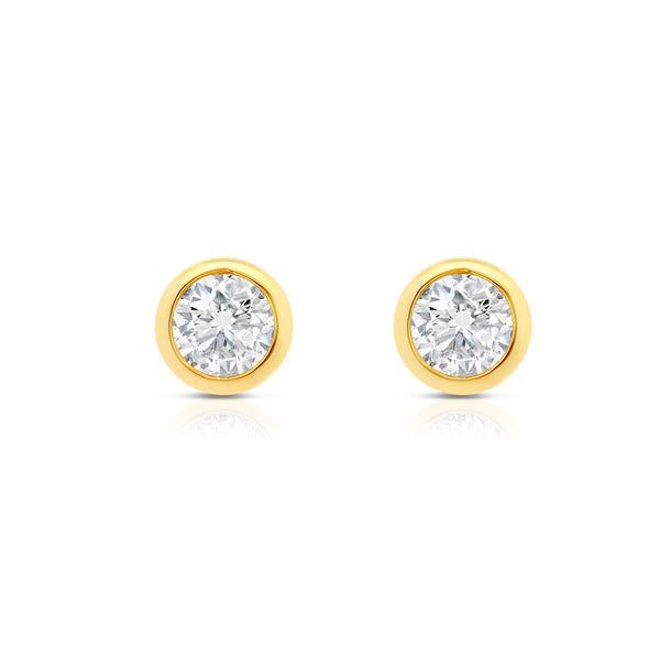 Bezel Round Diamond Studs