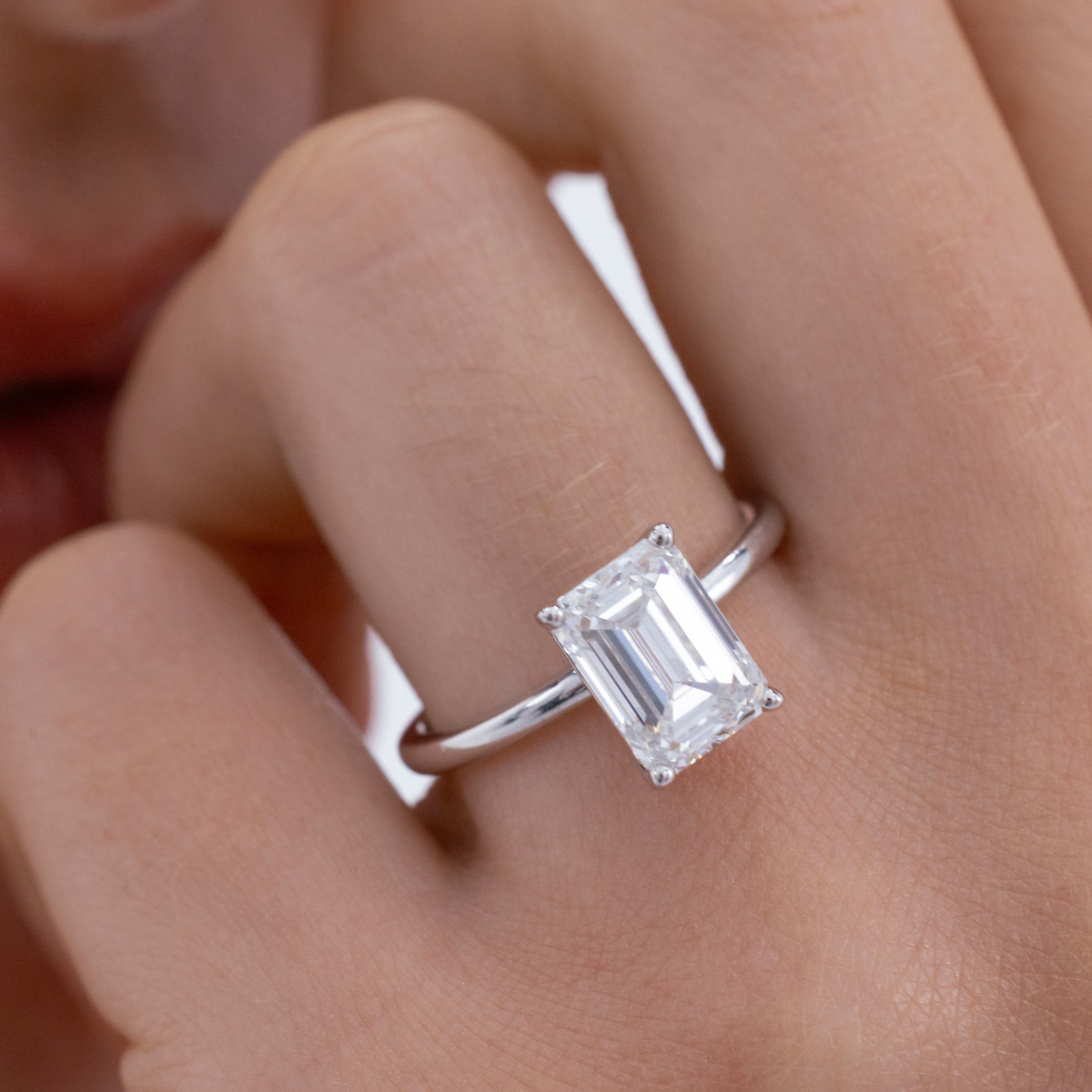 Edith | Emerald Cut Diamond Solitaire Engagement Ring