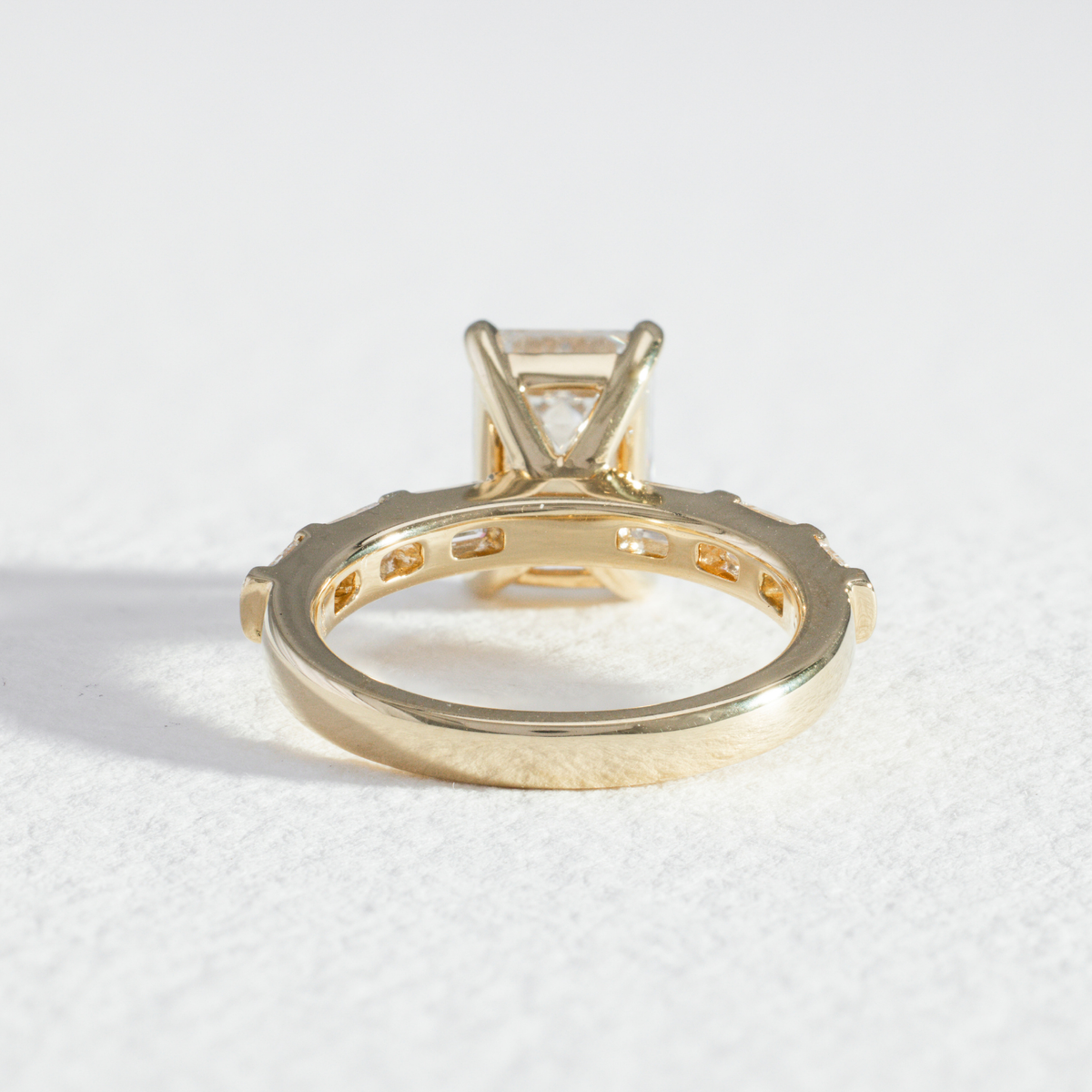 Elara | Emerald Diamond Engagement Ring with Emerald Diamond Band