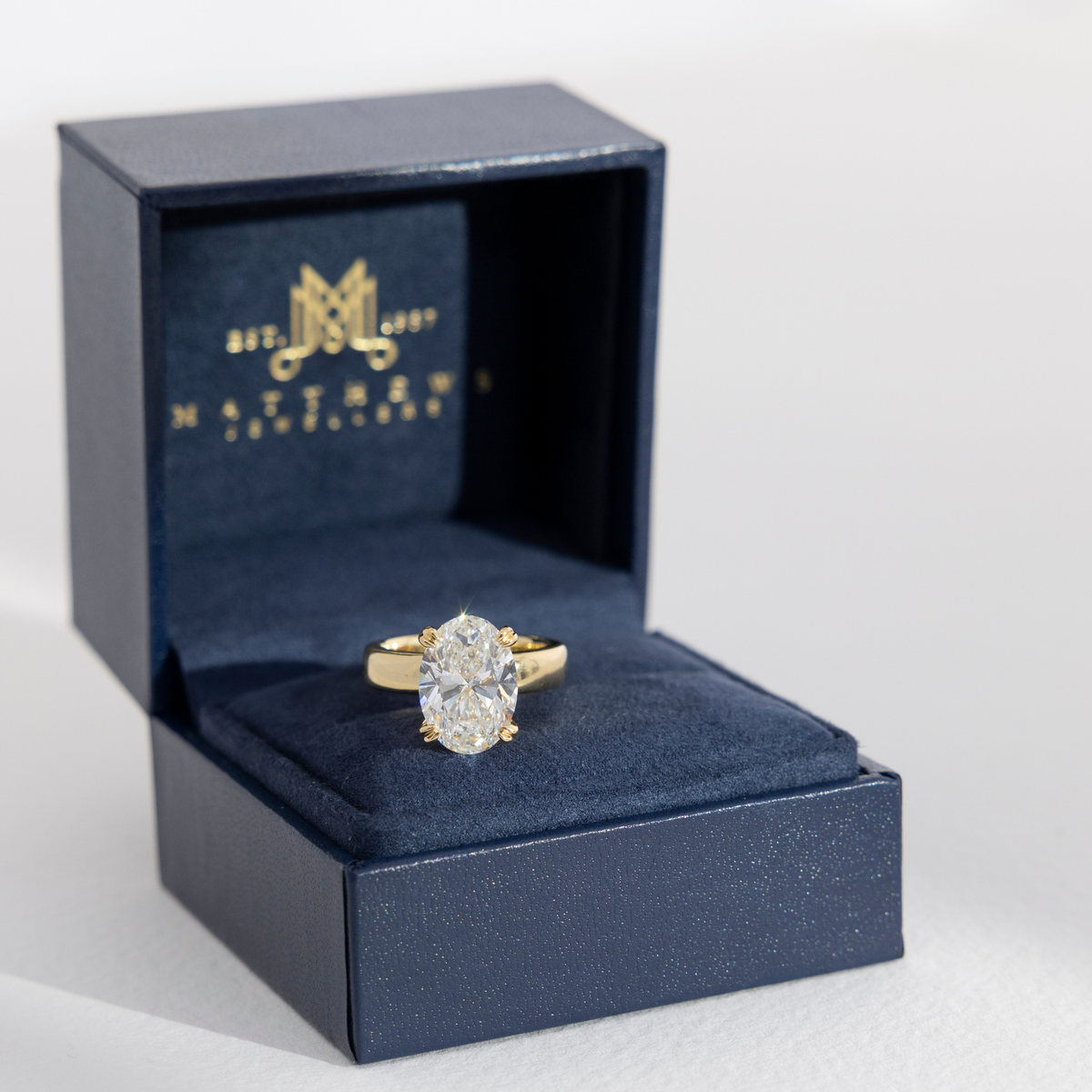 Elena Oval Diamond Solitaire Engagement Ring – view 6