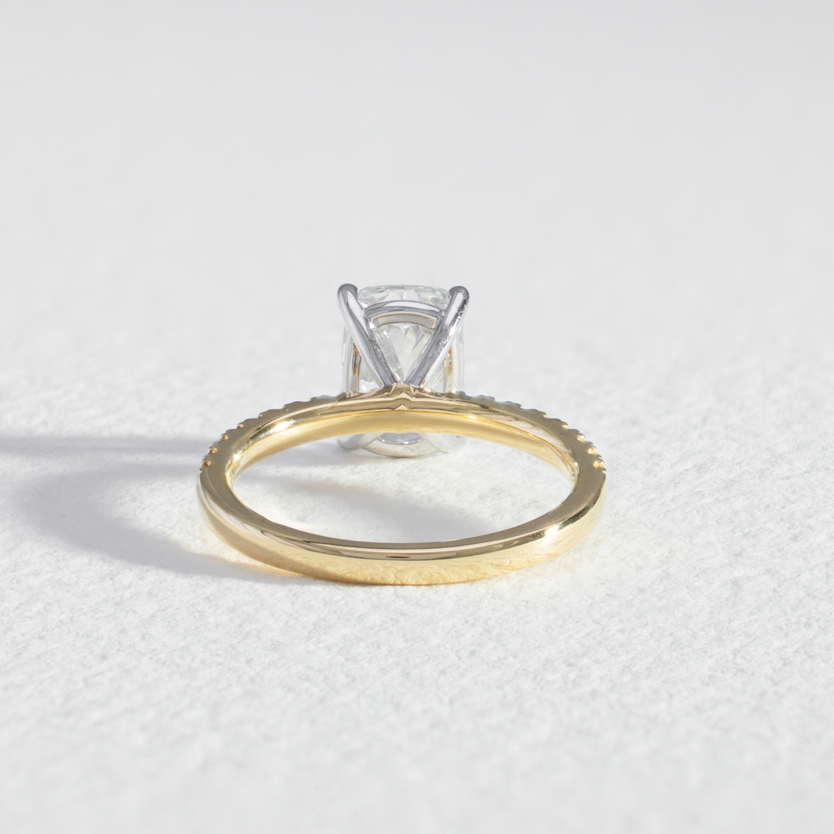 Pavé Elora | Elongated Cushion Diamond Solitaire Engagement Ring