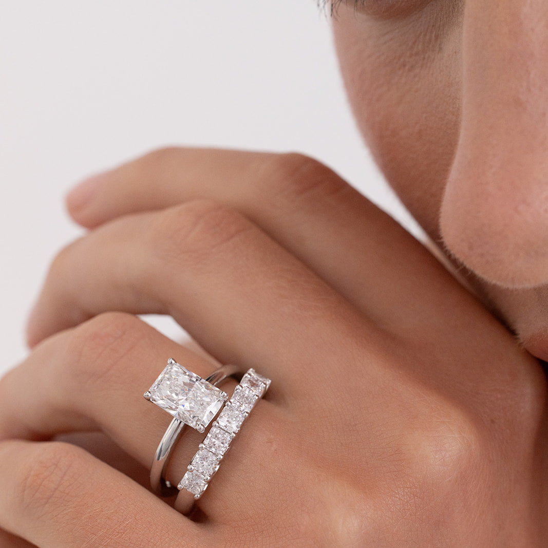 Matthews Jewellers Elsa lab grown diamond radiant wedding band, handcrafted since 1957