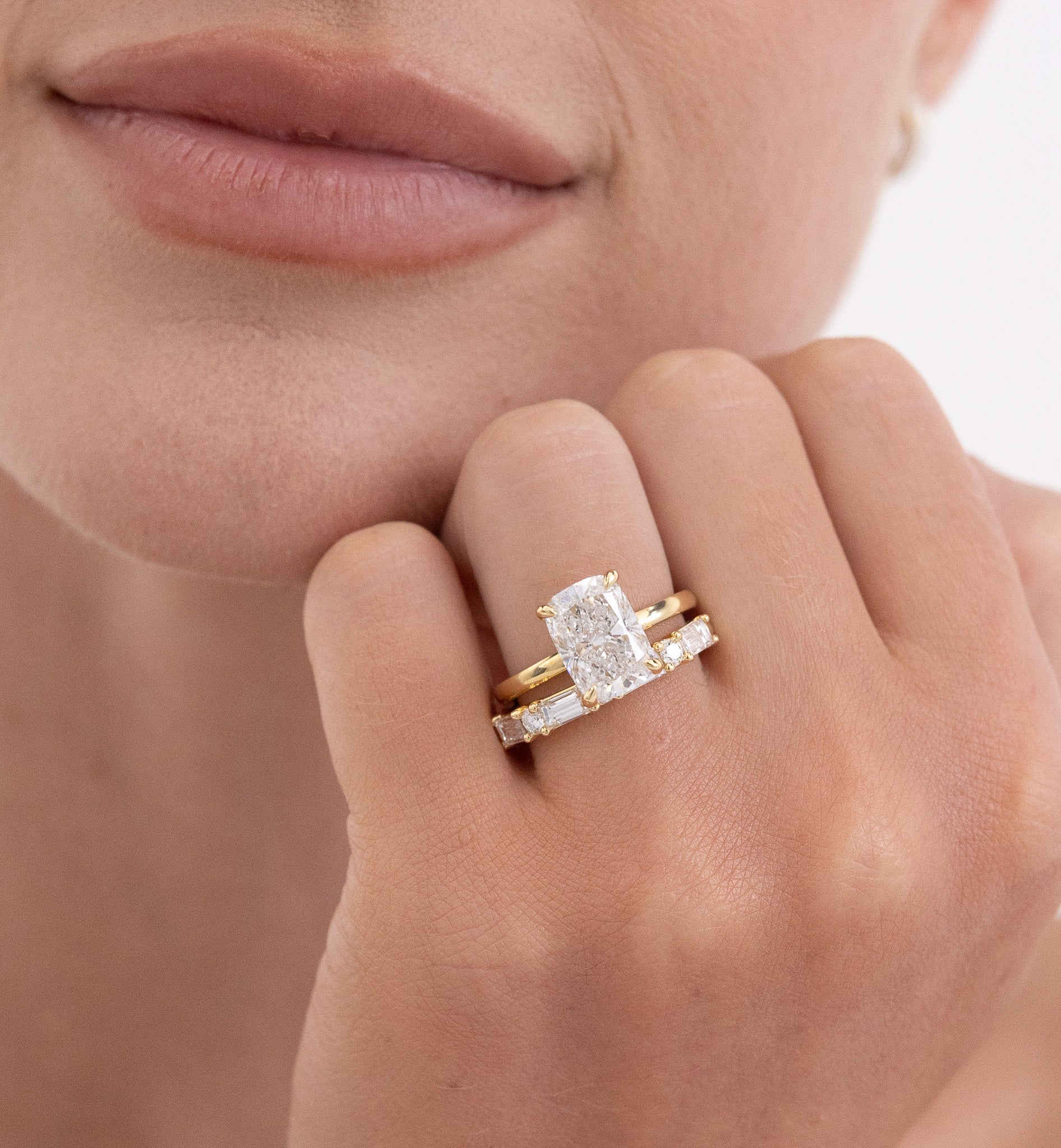 Esme baguette diamond wedding band crafted in 18K gold, Matthews Jewellers Newcastle