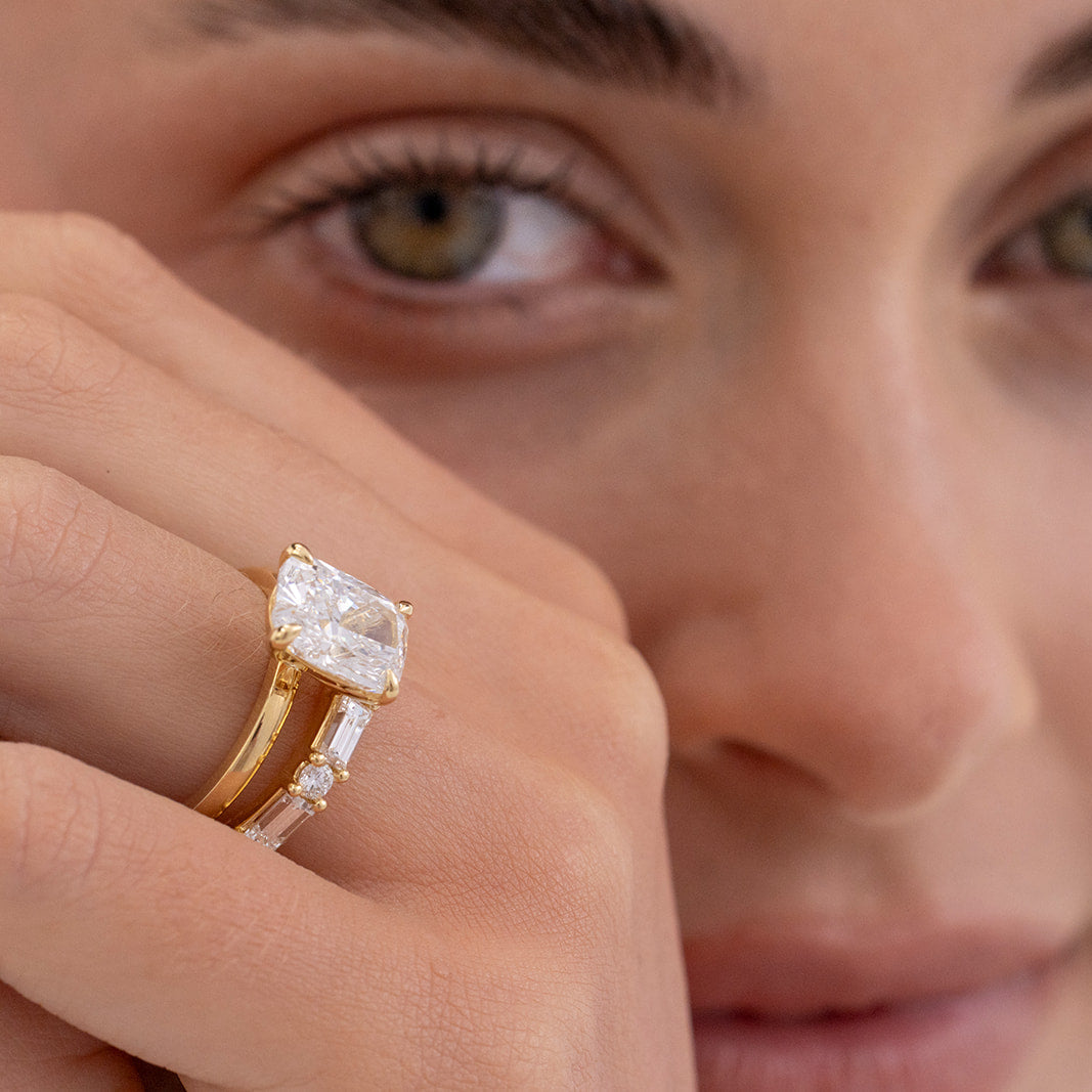18K gold Esme baguette diamond wedding band by Matthews Jewellers Newcastle
