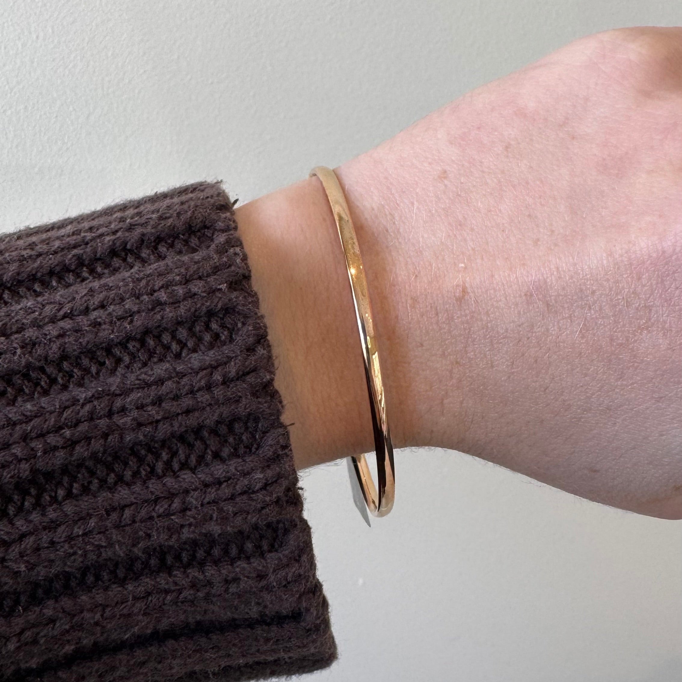 9ct Rose Gold Silver Filled Bangle | 3mm