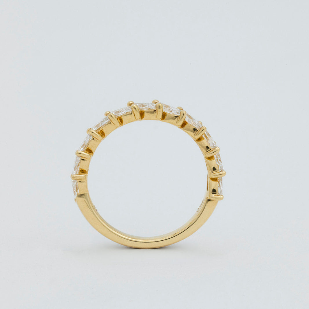 18K gold Faye marquise diamond wedding band with 11 lab-grown diamonds by Matthews Jewellers Newcastle
