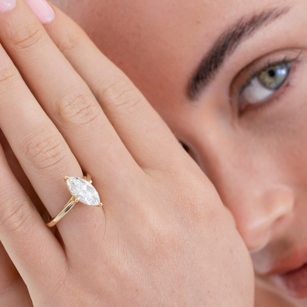 Freya | Four Claw Marquise Diamond Engagement Ring
