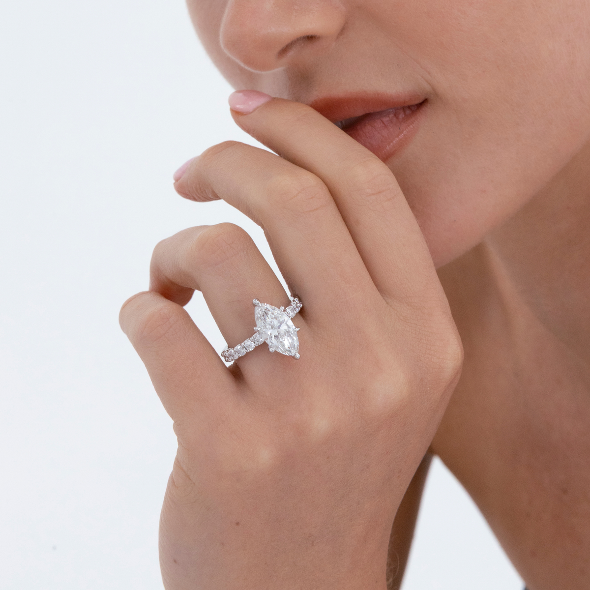 Pavé Freya | Marquise Diamond Engagement Ring