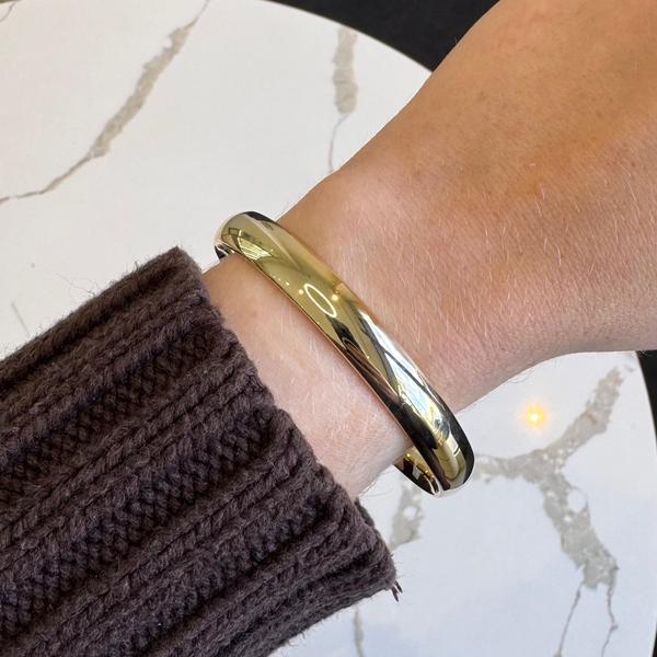 9ct Yellow Gold Silver Filled Bangle | 9mm