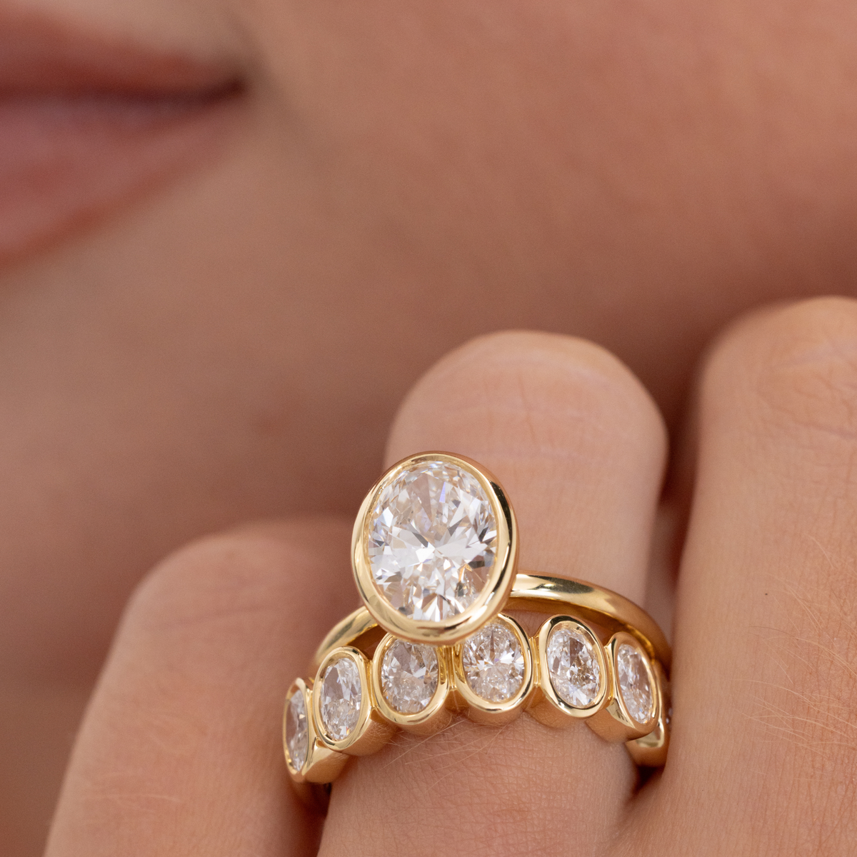 Bezel Helena | Oval Diamond Bezel Solitaire Engagement Ring