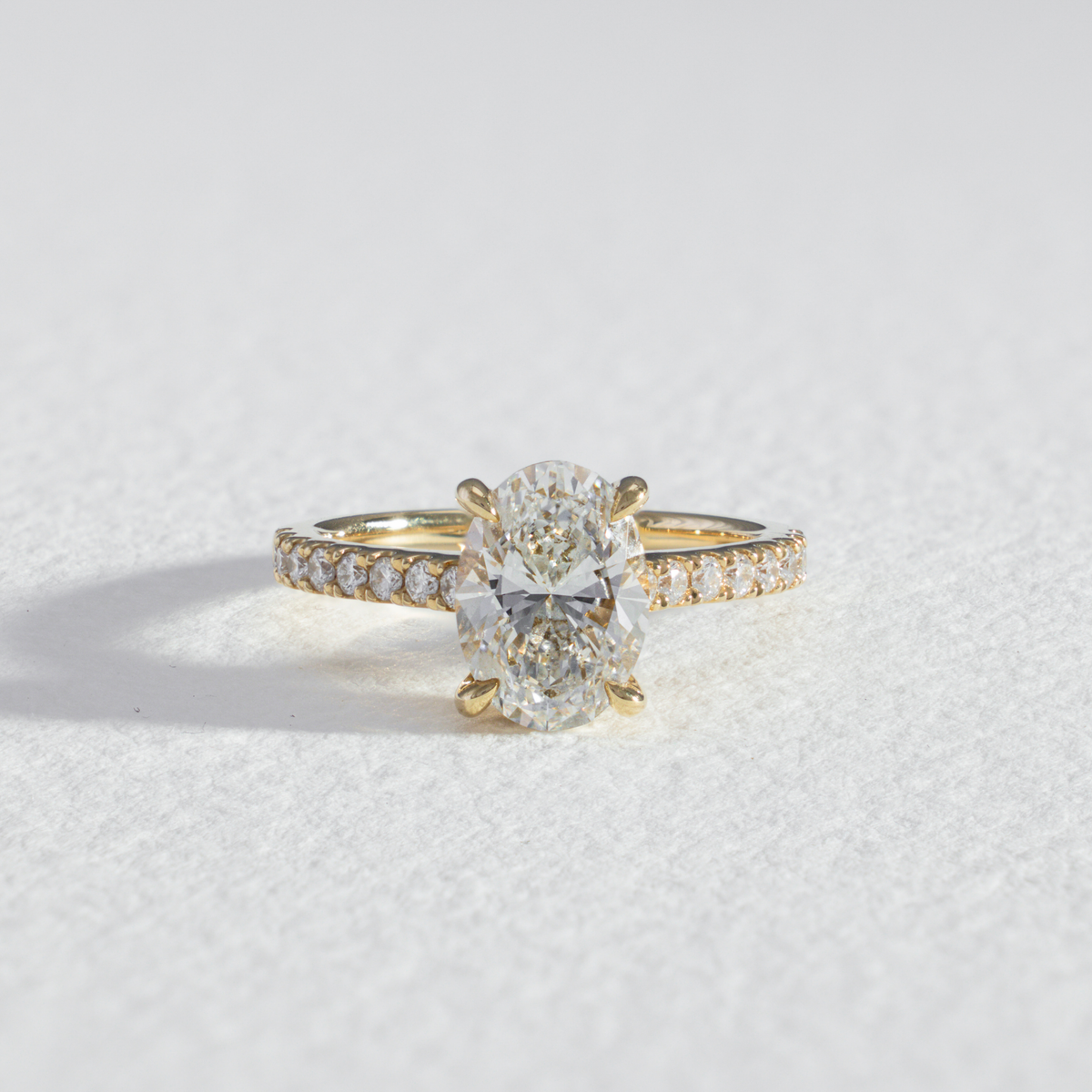 Pavé Helena | Oval Diamond Engagement Ring with Diamond Band