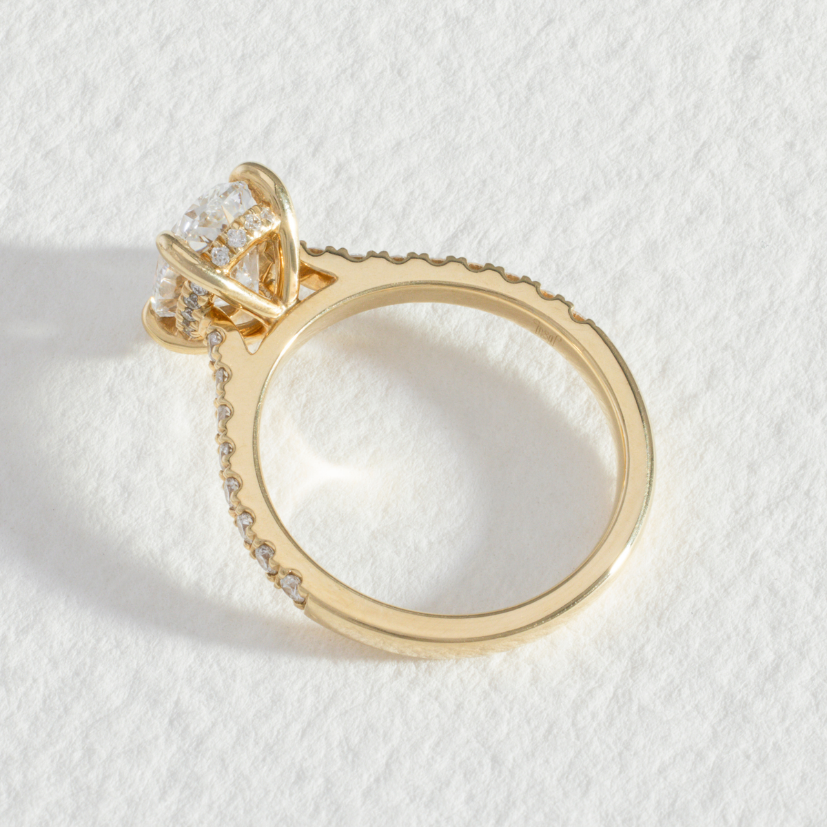Pavé Helena | Oval Diamond Engagement Ring with Diamond Band