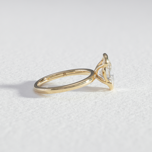 Half Bezel Helena | Oval Half Bezel Diamond Engagement Ring