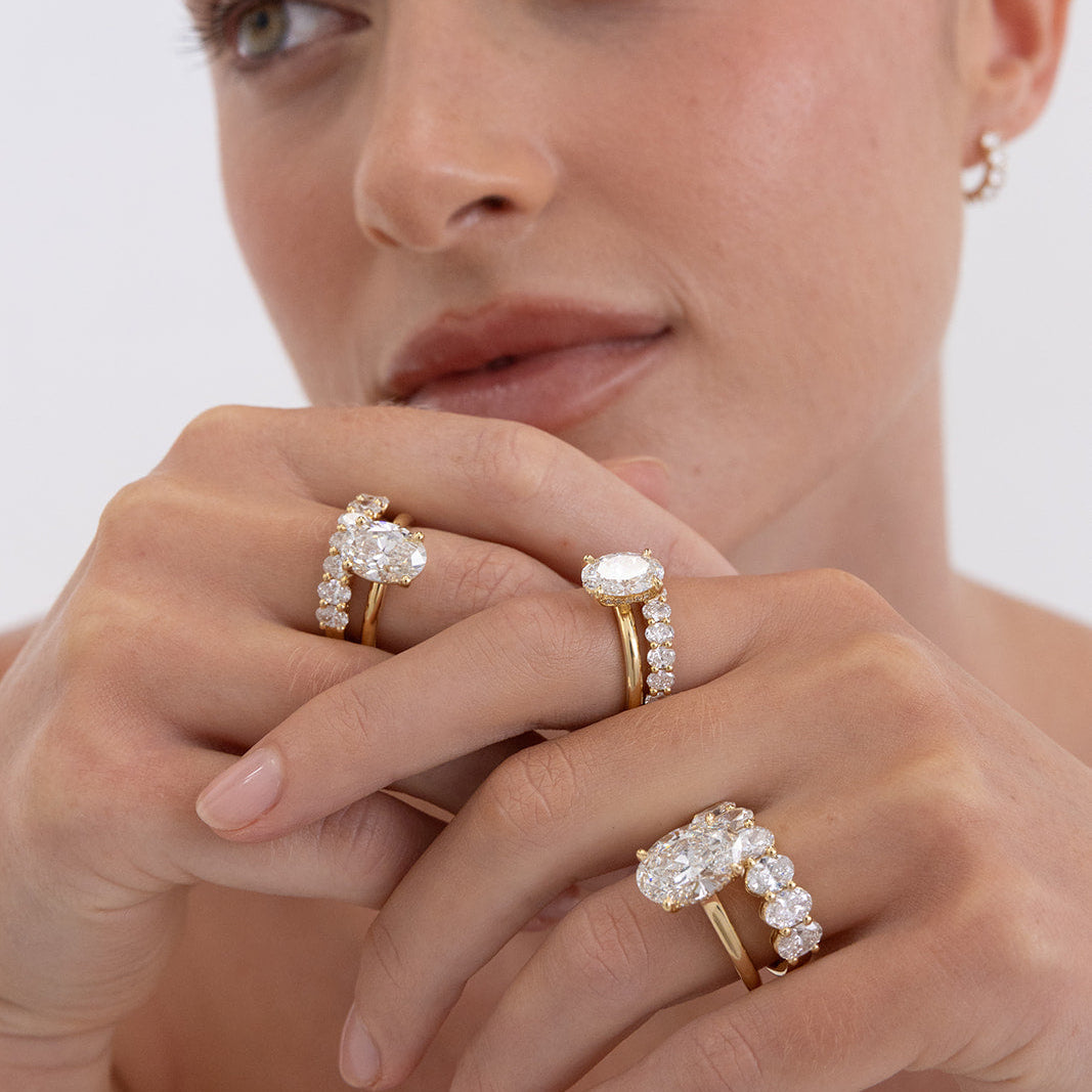 Oval lab grown diamond wedding ring, Small Rhea, IGI certified, Matthews Jewellers Newcastle